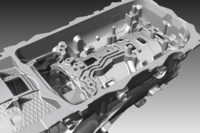 Darstellung Getriebegehäuse als STL-Daten. Dank der TripleScan Technologie können wir tief in das Bauteil scannen.