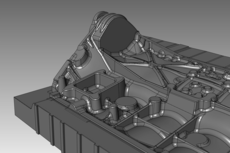 CAD Modell von der rückgeführten Motor-Seitenwand