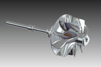 CAD-Modell von einem Turinenrad als Metall gerendert