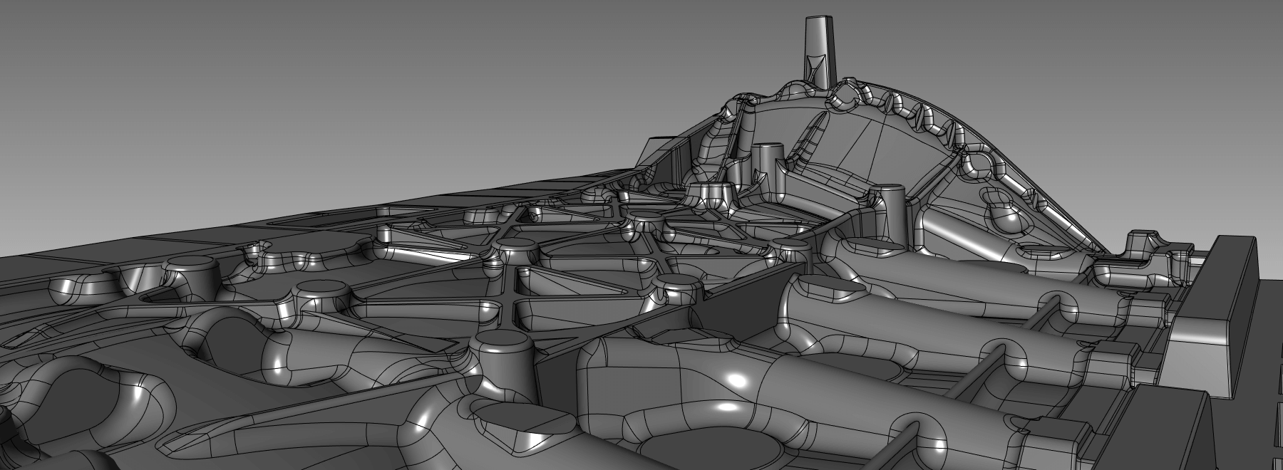 Rekonstruierte CAD-Daten von dem gescannten Motorwerkzeug