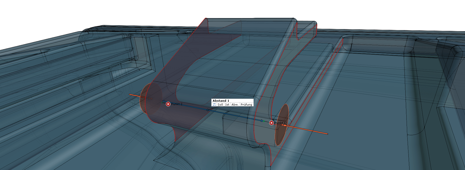 Erzeugtes Abstandsmaß im 3D-Modell.